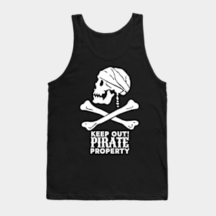 Keep Out! Pirate Property Vintage Skull Tank Top